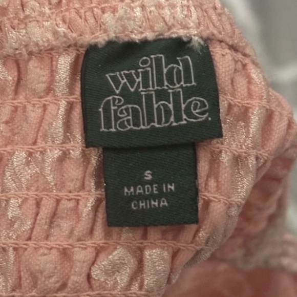 Wild Fable Pink Floral Cropped Corset Style Top Button Front Size Juniors Small - Picture 3 of 4